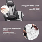 Chaise de jeu style course BOSSIN, fauteuil gamer grande taille 300 lb, chaise d'ordinateur à dossier haut