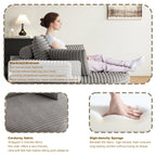 Fauteuil pivotant simple en velours côtelé et chenille avec rembourrage en mousse