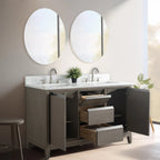 Meuble-lavabo Vanity Art avec évier en céramique et dessus en marbre reconstitué