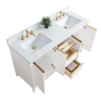 Meuble-lavabo Vanity Art avec évier en céramique et dessus en marbre reconstitué