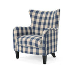 Fauteuil rembourré à dossier haut avec pieds en bois Modern Retro 30.25 pour le salon