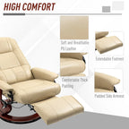 Fauteuil inclinable manuel pivotant en similicuir HomCom avec repose-pieds confortable et relaxant