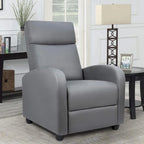 Fauteuil inclinable à dossier basculant en similicuir, marron / noir / gris / kaki / rouge / beige, simple