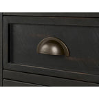 Table d'appoint de chevet Monterey en bois massif avec prises de courant cachées