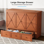 Lit escamotable avec matelas pliable, lit-armoire cube moderne avec tiroir de rangement et station de charge USB