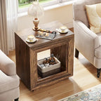 Table d'appoint en bois avec rangement, tables de chevet en noyer pour salon, chambre à coucher