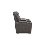 Signature Design by Ashley HyllMont – Causeuse inclinable électrique grise avec console – 71,75 po L x 39 po P x 44 po H