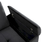 Canapé d'angle convertible 5 places en L 84,75 po avec pouf de rangement, rangement de bras dissimulé et chargement USB pour salon