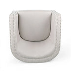 Fauteuil pivotant, style baril rond classique, tissu beige blé