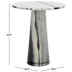 Table d'appoint ronde haute en marbre SAFAVIEH Couture Ghicu - 56 cm L x 53 cm P x 61 cm H - 21Wx21Dx24H