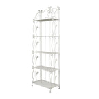 Étagère de Boulanger Pliable Haute à 5 Niveaux en Métal Décoratif pour Intérieur/Extérieur - Or ou Blanc - Roche River Decor
