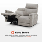 Canapé inclinable électrique MCombo 60,2 po avec massage et double chauffage, appuie-tête réglable, ports USB et Type C, tissu