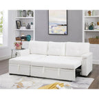 Canapé d'angle réversible convertible avec lit gigogne, méridienne de rangement et pieds durables