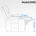 Fauteuil inclinable releveur électrique, fauteuil de massage moderne à moteur unique avec chauffage lombaire, port de chargement USB, porte-gobelets