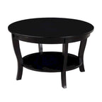 Table basse ronde avec étagère