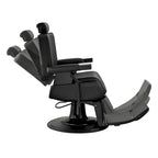 Chaise de barbier robuste inclinable hydraulique JAXSON, cadre noir