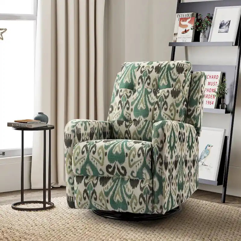 Fauteuil inclinable pivotant manuel Arlette Contemporary Floral avec dossier capitonné