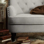 Moser Bay Mignon Fauteuil d'appoint à oreilles capitonné large de 76 cm en velours et lin