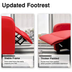 Fauteuil inclinable à dossier basculant en similicuir, marron / noir / gris / kaki / rouge / beige, simple