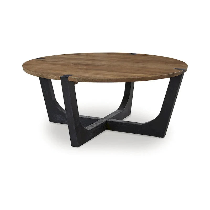 Signature Design by Ashley Hanneforth Table basse marron/noir - 111,76 cm (L) x 111,76 cm (P) x 48,26 cm (H)