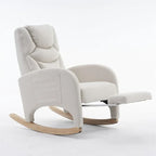 Fauteuil à bascule de puériculture ergonomique en tissu avec repose-pieds réglable