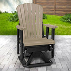 Fauteuil à bascule pivotant OS Home and Office Model Fan Back Glider en Weatherwood avec base noire