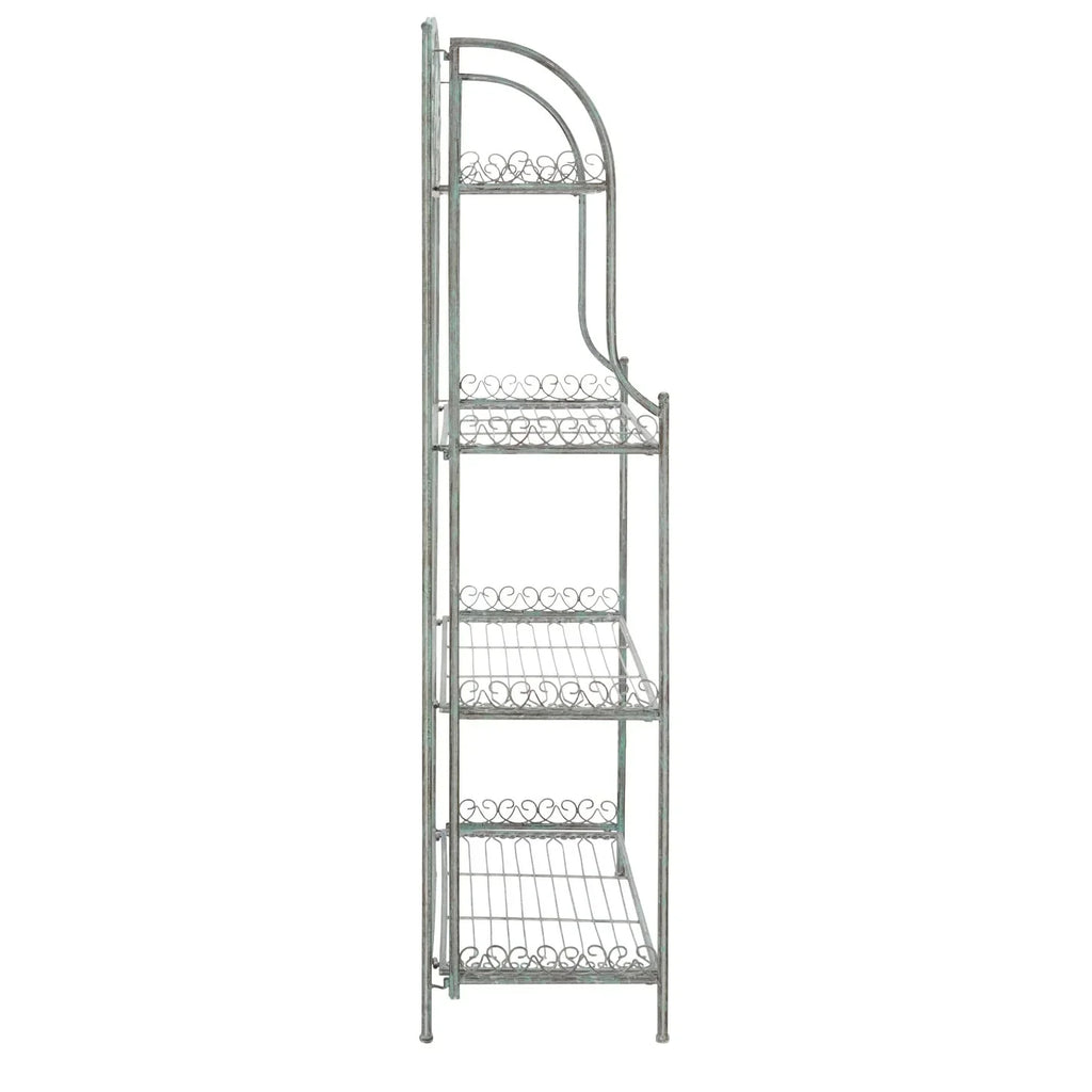 SAFAVIEH Bryn Étagère de boulanger d'extérieur victorienne en fer forgé à 4 niveaux - 63,5 cm l x 38,1 cm P x 160 cm H - 25L x 15P x 63H