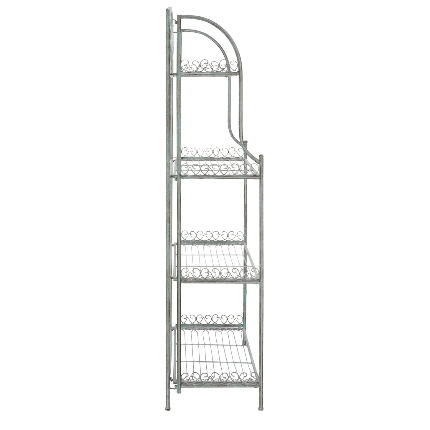 SAFAVIEH Bryn Étagère de boulanger d'extérieur victorienne en fer forgé à 4 niveaux - 63,5 cm l x 38,1 cm P x 160 cm H - 25L x 15P x 63H