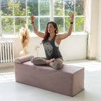 Avana Kami Chaise convertible / Yoga & Massage - Pouf 2 en 1 avec chaise longue de yoga escamotable, Microvelours - N/A