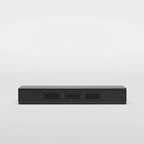 Meuble TV minimaliste avec tiroirsConsole multimédia en bois massif avec placards, porte abattante, placage noyer, entièrement assemblé