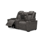 Signature Design by Ashley HyllMont – Causeuse inclinable électrique grise avec console – 71,75 po L x 39 po P x 44 po H