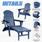 Chaise Adirondack pliante et réglable Vrakae avec ottoman