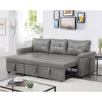 Canapé d'angle réversible convertible avec lit gigogne, méridienne de rangement et pieds durables
