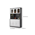 Buffet de cuisine en bois blanc avec casier à vin intégré