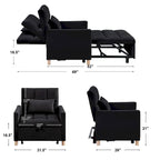 Fauteuil Lit Convertible 3 en 1, Noir