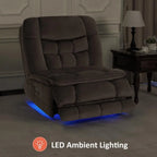 MCombo Fauteuil inclinable électrique sans accoudoirs surdimensionné à double moteur, inclinable Zeroarms parfait pour le salon en tissu PR607