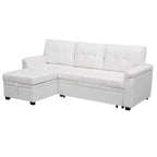 Canapé d'angle réversible avec lit gigogne, méridienne de rangement, pieds durables,