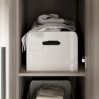 Armoire de rangement en bois avec 6 cubes de rangement et tringle à vêtements