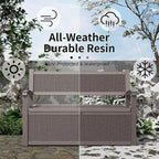 Banc de rangement en résine tout temps avec compartiment caché verrouillable - Aspect rotin, capacité de 227 kg, rangement de 265 litres
