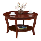 Table basse ronde avec étagère