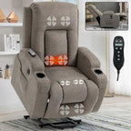 Fauteuil inclinable releveur électrique, fauteuil de massage moderne à moteur unique avec chauffage lombaire, port de chargement USB, porte-gobelets