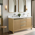 Meuble-lavabo Vanity Art avec évier en céramique et dessus en marbre reconstitué