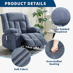 Fauteuil inclinable télécommandé avec fonction chauffage et massage