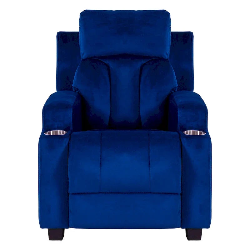 Fauteuil inclinable de luxe pour enfants avec repose-pieds, appuie-tête et 2 porte-gobelets, en microfibre, pour les enfants de 3 ans et plus