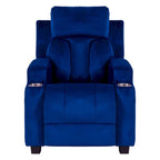 Fauteuil inclinable de luxe pour enfants avec repose-pieds, appuie-tête et 2 porte-gobelets, en microfibre, pour les enfants de 3 ans et plus