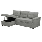 Canapé d'angle réversible convertible avec lit gigogne, méridienne de rangement et pieds durables