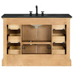 Meuble sous-vasque Hervas avec plateau en marbre naturel, sans miroir