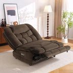 MCombo Fauteuil inclinable électrique sans accoudoirs surdimensionné à double moteur, inclinable Zeroarms parfait pour le salon en tissu PR607