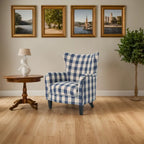 Fauteuil rembourré à dossier haut avec pieds en bois Modern Retro 30.25 pour le salon