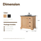 Meuble sous-vasque Hervas avec plateau en marbre naturel, sans miroir